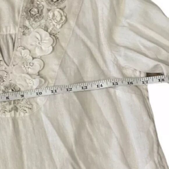 Soft Surroundings Embroided Flower Blouse Style 2AZ96 Size XS - Picture 3 of 6